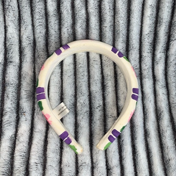 Vintage hand painted puffy headband flower floral fleur - Picture 3 of 3